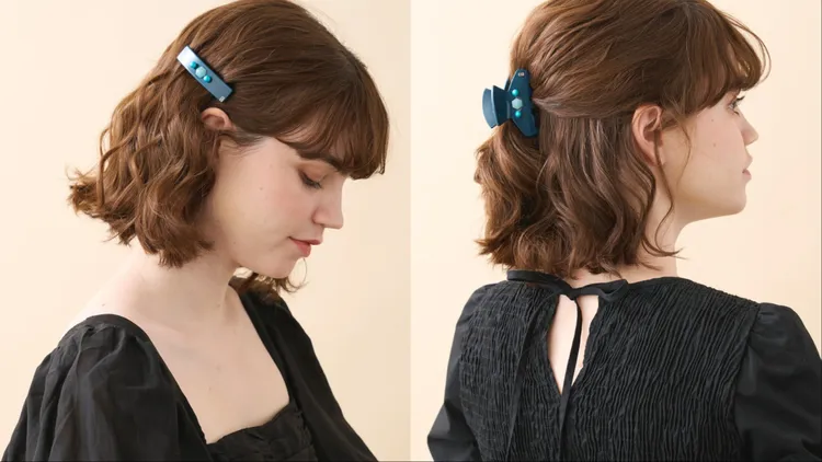 天然天河石仕女夾（左）4300元、天然天河石抓夾（右）6800元。品牌提供