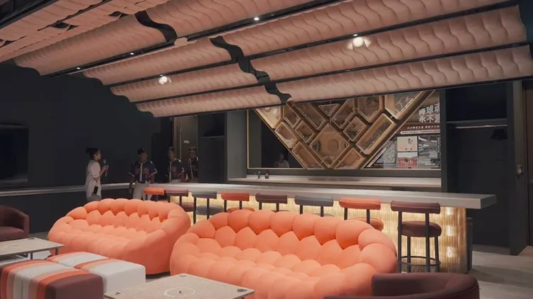 台北大巨蛋VIP包廂內部擺設圖。翻攝台北大巨蛋臉書