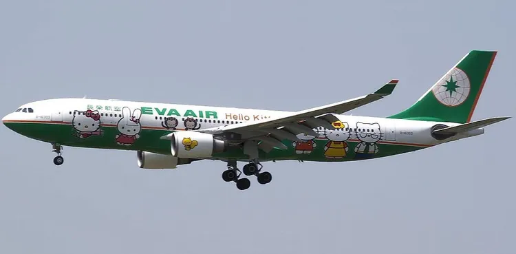 長榮航空Hello Kitty彩繪機。翻攝wikipedia