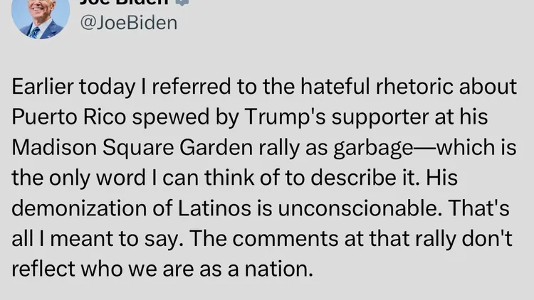 拜登原始逐字稿，可見「支持者們」（supporters）。翻攝自X@LangmanVince