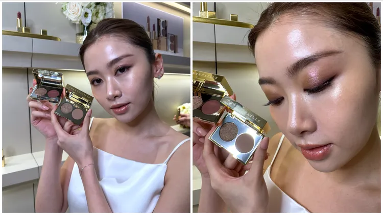 Model示範金奢花園限量雙色眼彩盒。張家玲攝