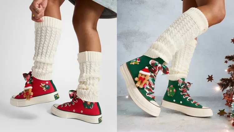 限定鞋附贈溫暖親膚的可拆針織襪套。品牌提供