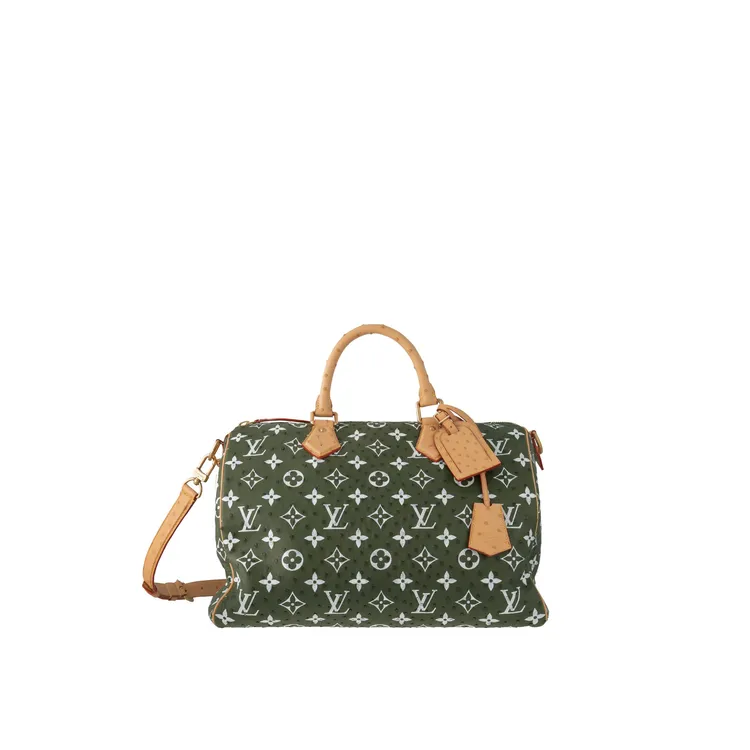 Speedy P9 Bandoulière 40橄欖綠鴕鳥皮肩背包，116萬元。品牌提供