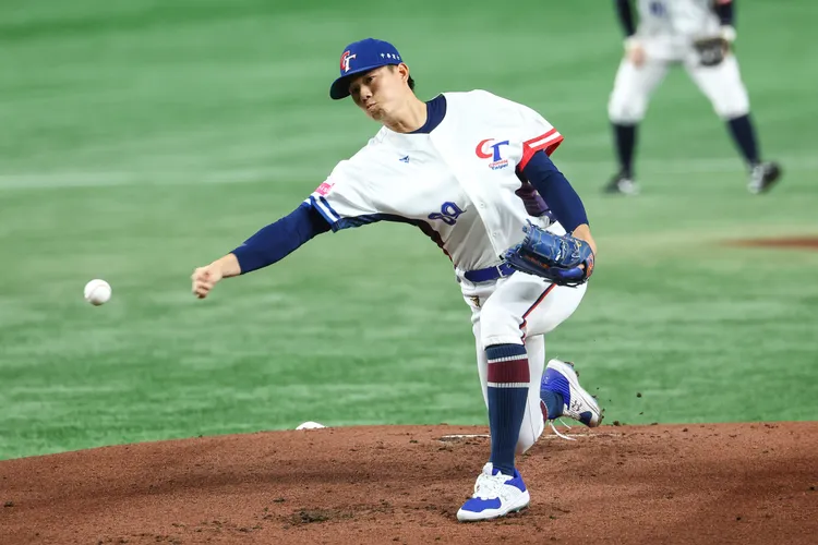 黃子鵬今挨1轟失2分。  棒協提供