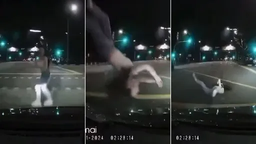 長髮妹子走斑馬線被撞飛 沒人同情!原來她闖紅燈還幹這事