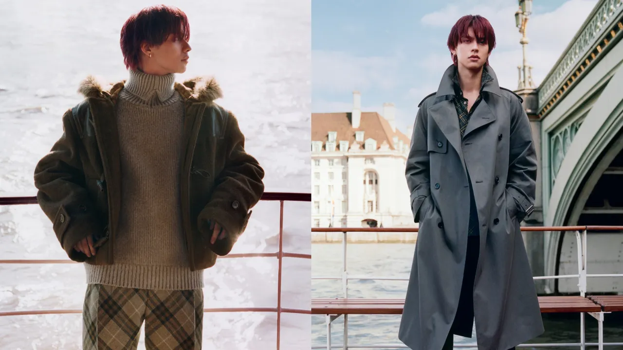 Bright Vachirawit拍攝BURBERRY形象照。品牌提供