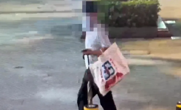 劉男搜刮衣物後逃逸。警方提供