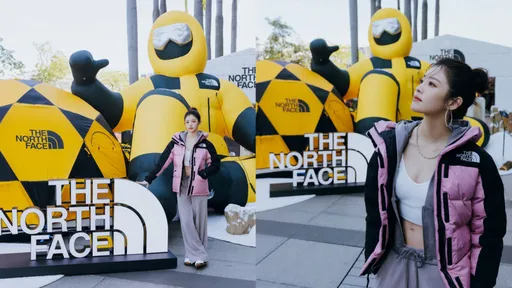 詹子萱寒流辣套露肚小背心 有The North Face守護暖暖的