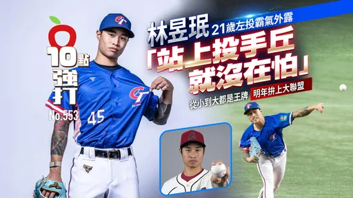 壹蘋10點強打|林昱珉21歲左投霸氣外露「站上投手丘就沒在怕」 從小到大都是王牌明年拚上大聯盟