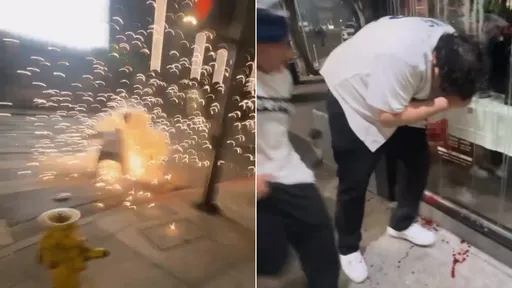 道奇球迷煙火慶功變悲劇 真的失手!他把自己左掌炸爛狂噴血