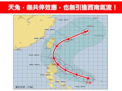 天兔颱風最新路徑!明起雨炸3天 降雨熱區曝
