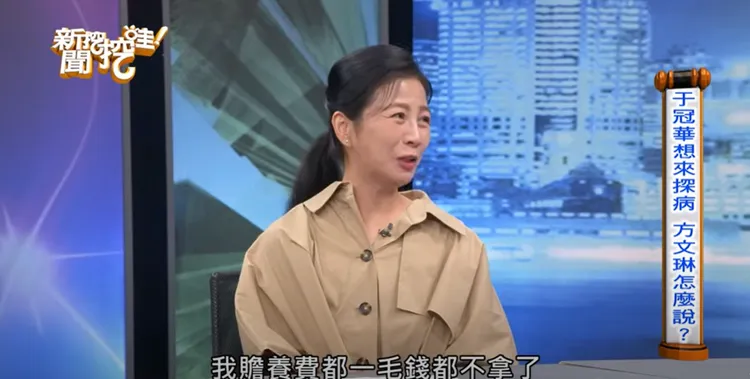 方文琳在節目中透露，她贍養費一毛都沒拿，怎會拿醫藥費。翻攝《新聞挖挖哇！》YT