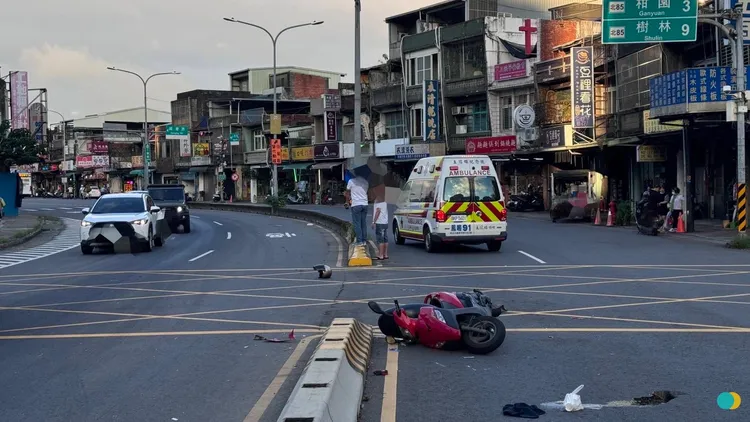 騎士過彎時自摔。警方提供