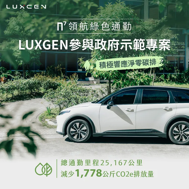 從今年5月至8月，LUXGEN參與計畫總示範的通勤里程達25,167公里，精確計算電動車出行所減少的碳排放，整體減少了燃油汽車所產生的1,778公斤CO2e排放量。業者提供