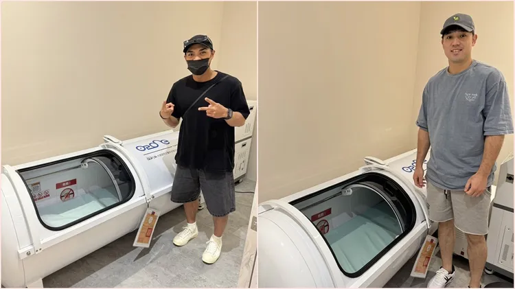 邱智呈（左）與林安可（右）都愛用高壓氧。愛爾麗提供