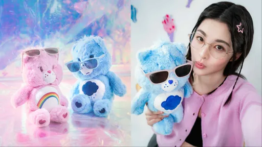 JILLSTUART眼鏡聯名Care Bears 詹子萱當甜妹緊抱愛心小熊