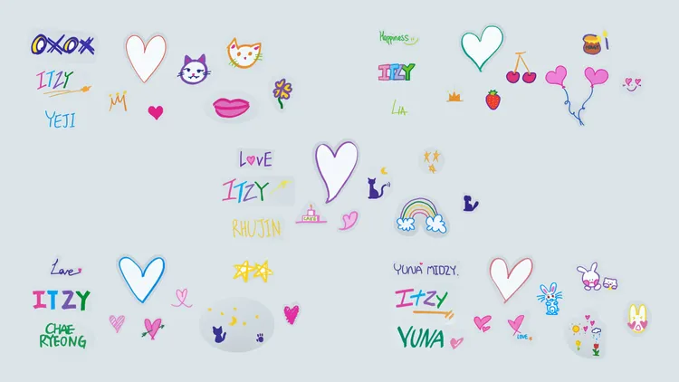 ITZY成員手繪原創貼紙。品牌提供