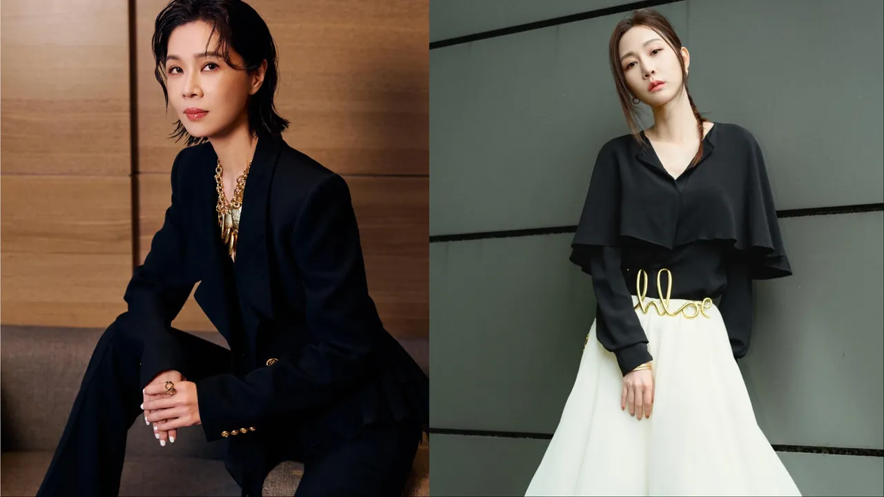 謝盈萱（左）、曾莞婷（右）皆穿著Chloé出席記者會宣傳。品牌提供