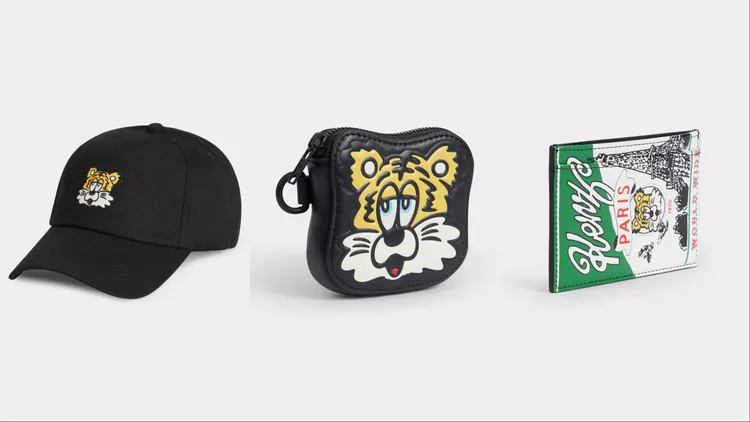 KENZO VERDY MARKET黑色WINKY棒球帽（左起）6800元、黑色WINKY牛革零錢包8800元、黑色WINKY牛革卡夾5300元。品牌提供