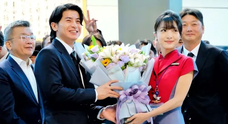 華航地勤獻花中華隊爆紅。中央社