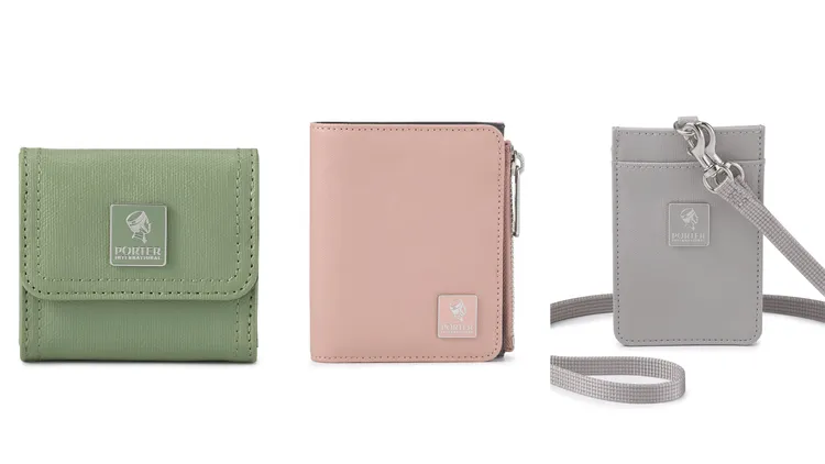 MORI零錢包（左起）950元、MORI雙折零錢短夾1850元、MORI證件套1350元。品牌提供