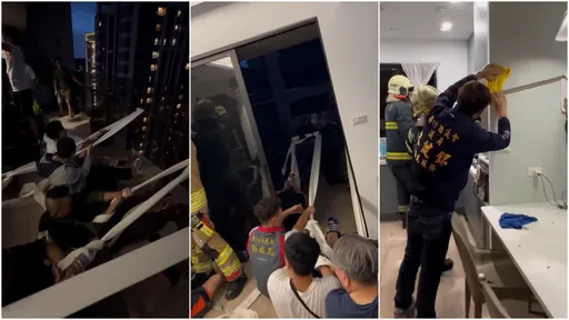 康芮風太強 20F豪宅陽台險遭吹走!10住戶竟綁繩「人肉拔河」