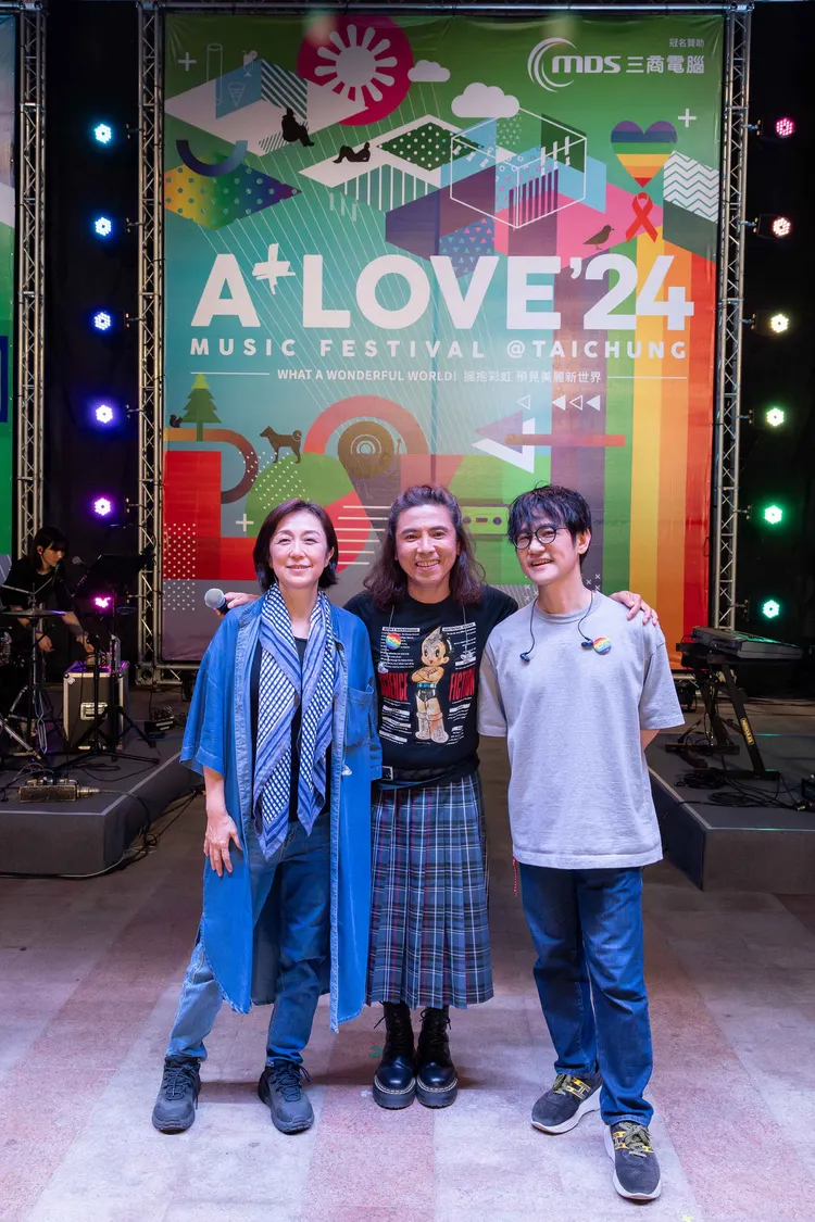 發起人黃韻玲（左起）郭蘅祈和陳建騏組限定組合「霜淇淋」壓軸演出，為本屆完美收官。圖／愛之日常音樂會提供