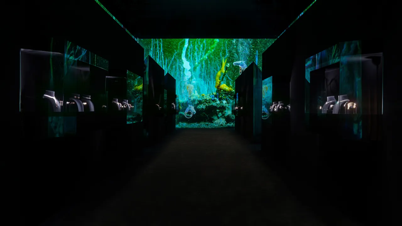 愛馬仕「LES FORMES DE LA COULEUR色彩之形」高級珠寶系列,選在擁有實驗性質台北藝術大學科技藝術館展出。品牌提供