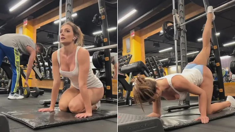 莎菈在健身房總是穿著性感。翻攝自莎菈X