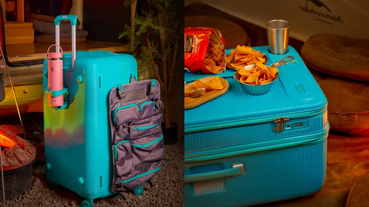 行李箱配有飲料置物架與頂部物品放置盤等實用功能。品牌提供