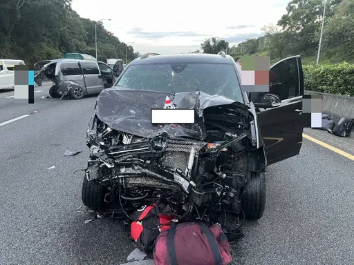 國1苗栗段離奇事故!廂型車突停內側遭追撞 3人受傷卻傳「有人落跑」