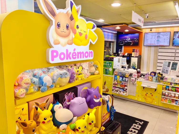 7-11中寧門市寶可夢主題店內寶可夢專區。莊偉祺攝