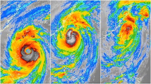 護國神山太猛!康芮一撞「颱風眼秒瓦解」 震撼31秒曝光