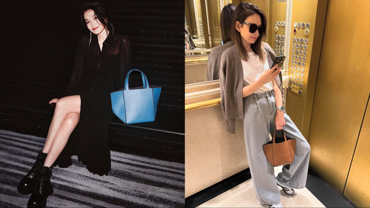 舒淇（左）、Melody（右）紛紛搭配Michael Kors新款小折包。品牌提供