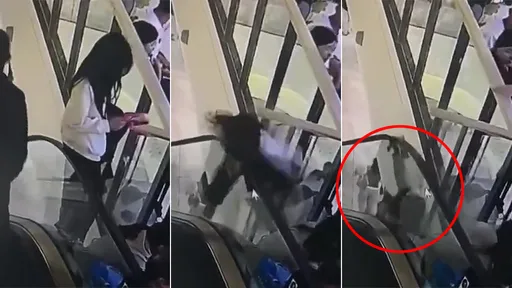 驚悚影片|14歲少女「坐電扶梯扶手」 從商場4樓墜落斃命