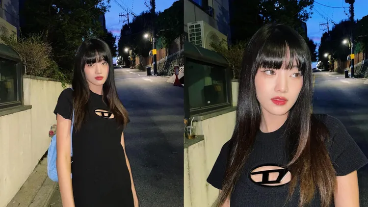 Minnie搭配Diesel黑色短洋裝。翻攝Minnie IG