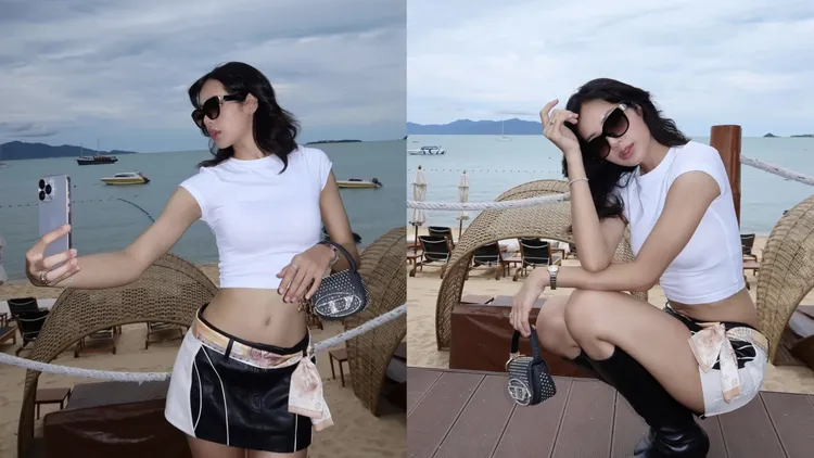 Lisa搭配Diesel 1DR BAG。翻攝Lisa IG