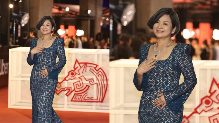 楊貴媚戴上破3億的珠寶。攝影中心攝
