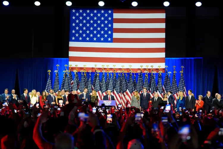 川普勝選之夜，就在佛州的住家舉行。美聯社