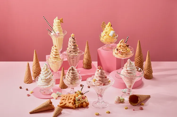 「嚮辣 台北西門店」的霜淇淋DIY BAR多達6款風味。業者提供