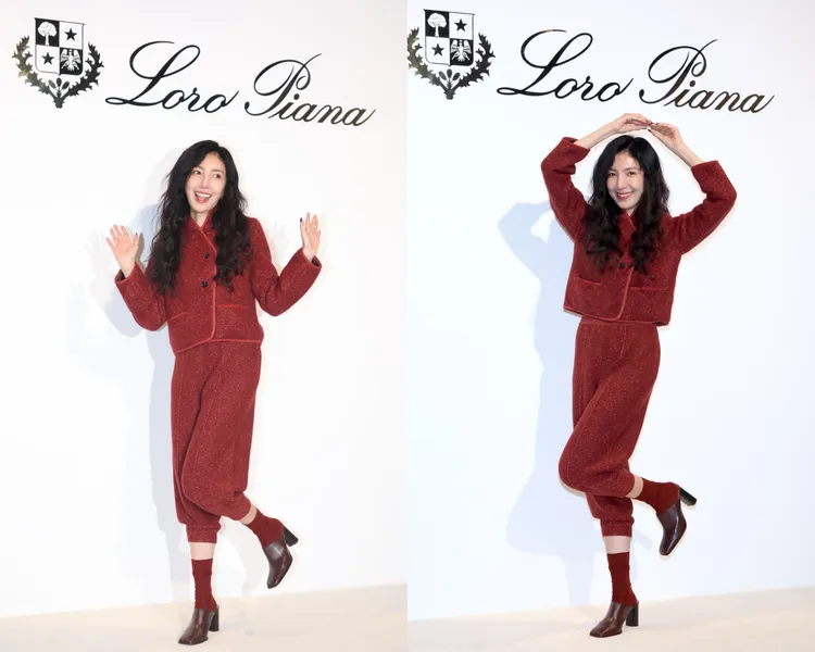 楊謹華擺出俏皮姿勢。攝影中心攝