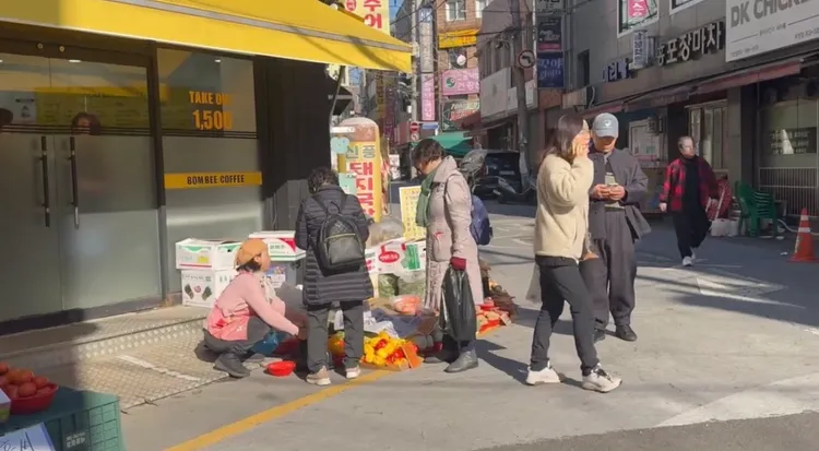 今早釜山路上的情形。柳采葳提供