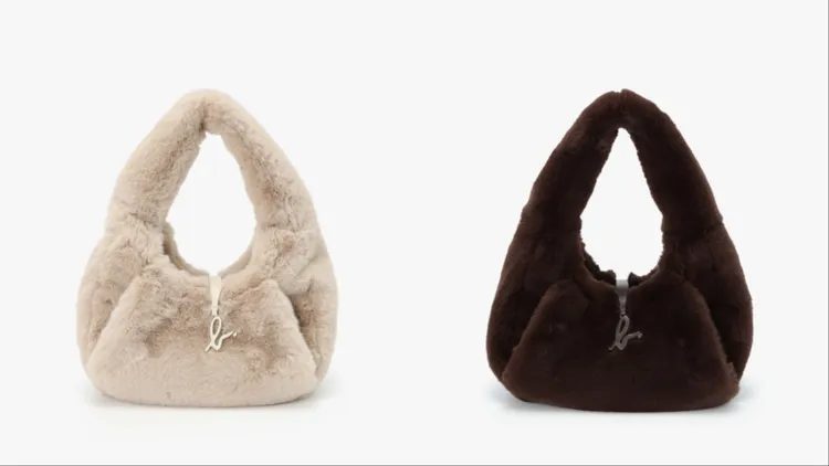 agnès b.毛絨單肩包，各6980元。品牌提供