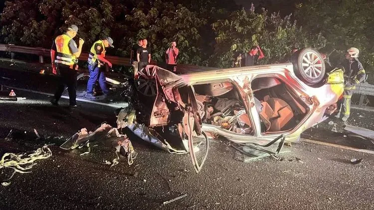 國1雲林段3死1傷車禍證實是討債逼車害命，雲林地檢署已將唯一倖存的傷者邱男聲押禁見獲准。民眾提供