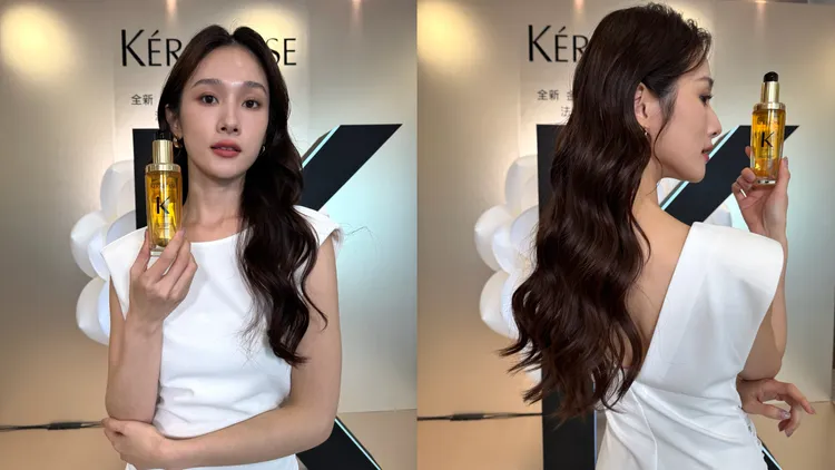 Model示範巴黎卡金緻柔馭山茶花鎏光露，75ml／2600元。張家玲攝