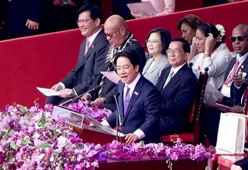 113年國慶大會 賴清德、前總統陳水扁、蔡英文。莊宗達攝