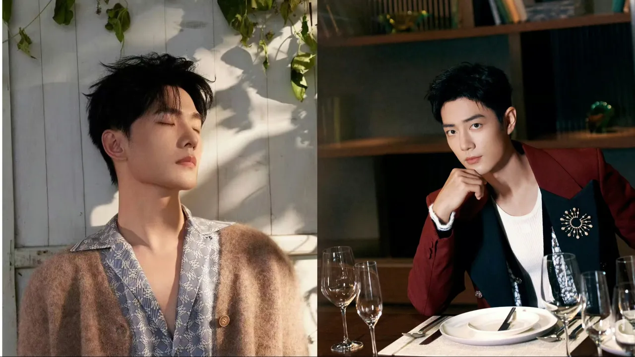 楊洋（左）、肖戰（右）拍攝AMIRI 2024秋冬形象片。品牌提供