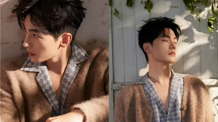 楊洋身著藍白色保齡球襯衫。品牌提供