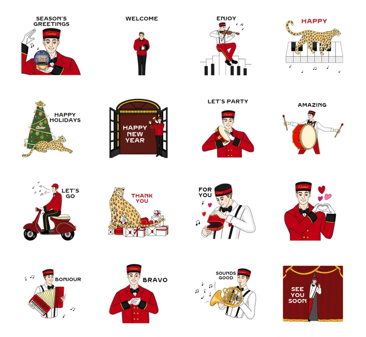 卡地亞免費LINE動態貼圖。翻攝畫面