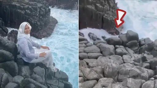 礁石留倩影「立即浪卷入海」 18岁女美照变遗照